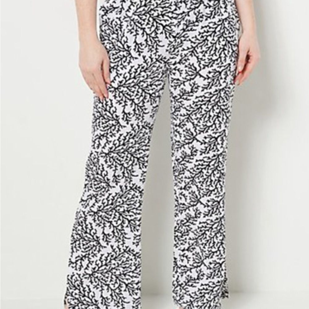 Denim & Co Beach Coverup pants Sz 5X Women's Pants coral patterned